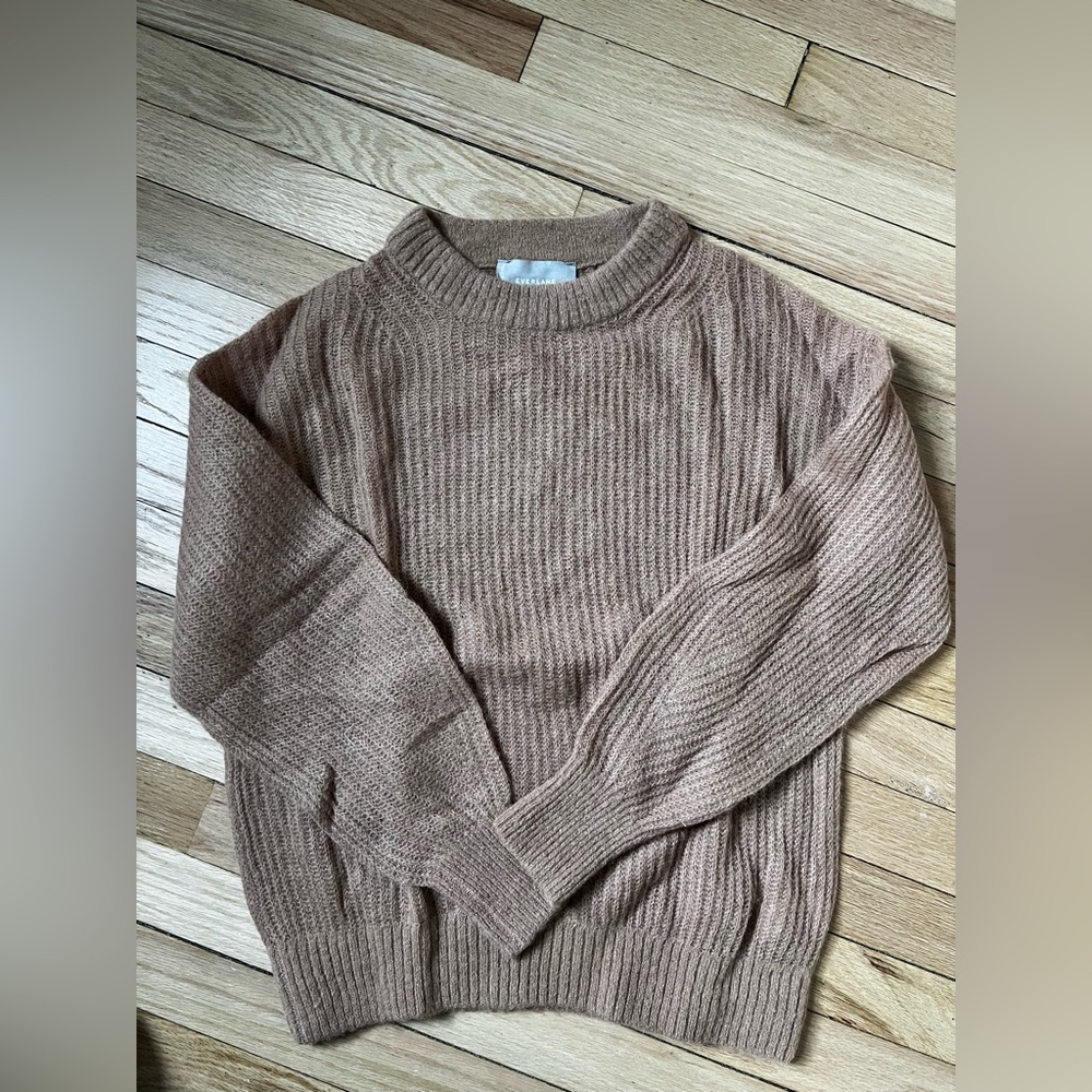 Everlane Womens Crewneck Sweater in Taupe Brown